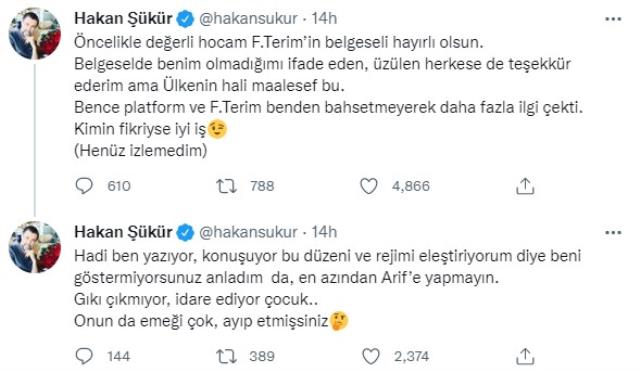 FETÖ firarisi Hakan Şükür'den 'TERİM' belgeseli açıklaması FETÖ firarisi Hakan Şükür'den 'TERİM' belgeseli açıklaması