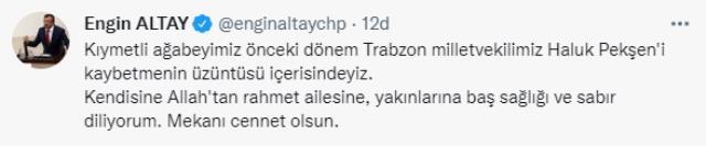 Son Dakika! Eski CHP Trabzon Milletvekili Haluk Pekşen hayatını kaybetti