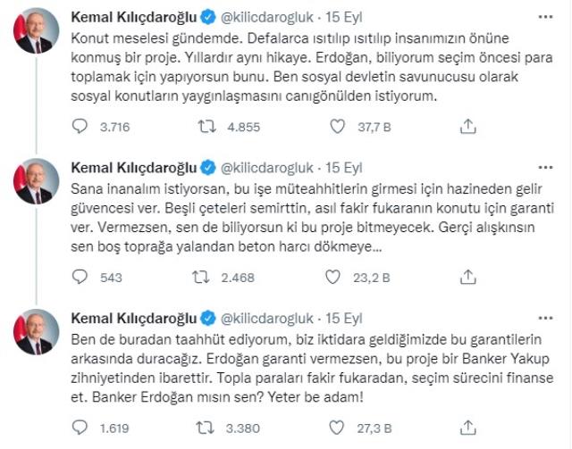 Kılıçdaroğlu, TOKİ projesinde Cumhurbaşkanı Erdoğan'a destek verdi: Amacını biliyorum ama bu işin başarılı olmasını istiyorum