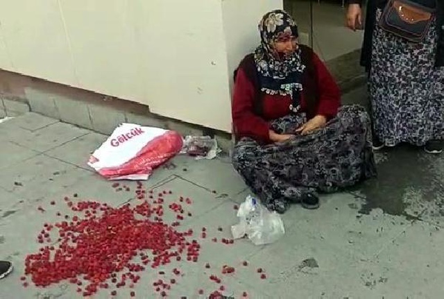 Zabıta işlem yaparken, meyveleri dökülünce ağladı Zabıta işlem yaparken, meyveleri dökülünce ağladı