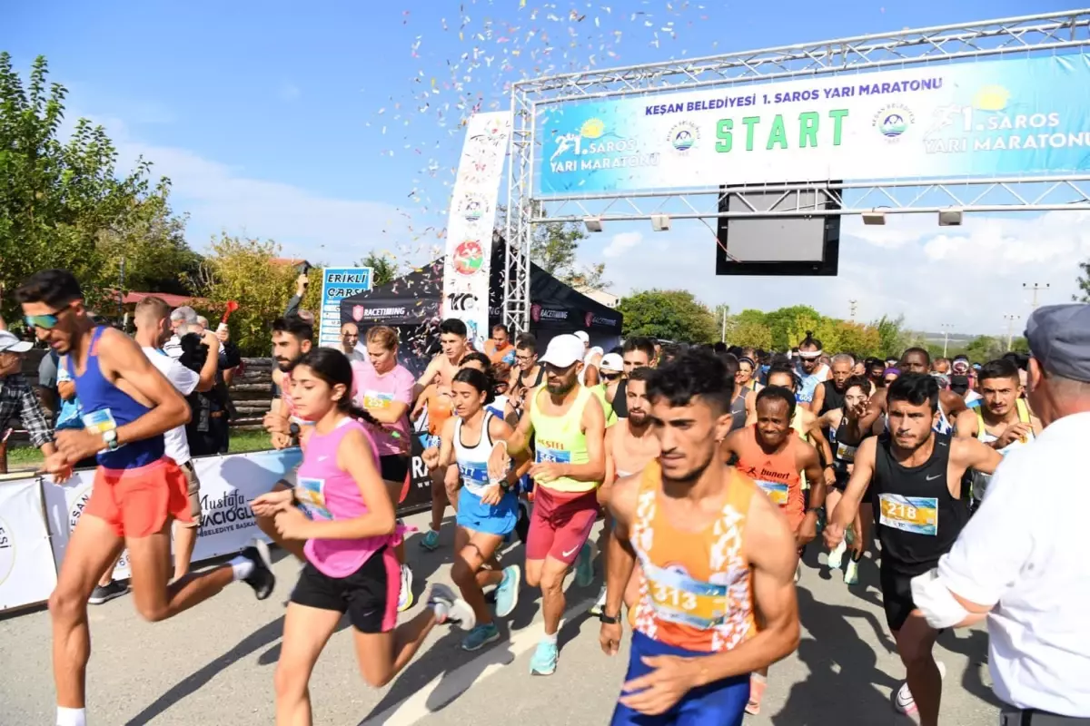 1. Saros Yarı Maratonu, 338 sporcunun katılımıyla düzenlendi