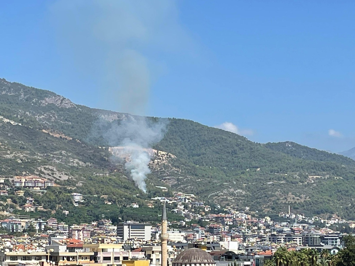 Alanya\'da çıkan orman yangınına müdahale ediliyor