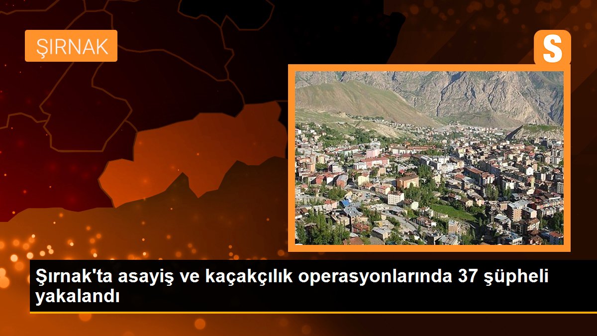 Şırnak\'ta asayiş ve kaçakçılık operasyonlarında 37 şüpheli yakalandı