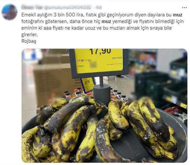 Zincir markette 'Yerli' diye satılan muz hem görüntüsü hem de fiyatıyla tartışma yarattı Zincir markette 'Yerli' diye satılan muz hem görüntüsü hem de fiyatıyla tartışma yarattı