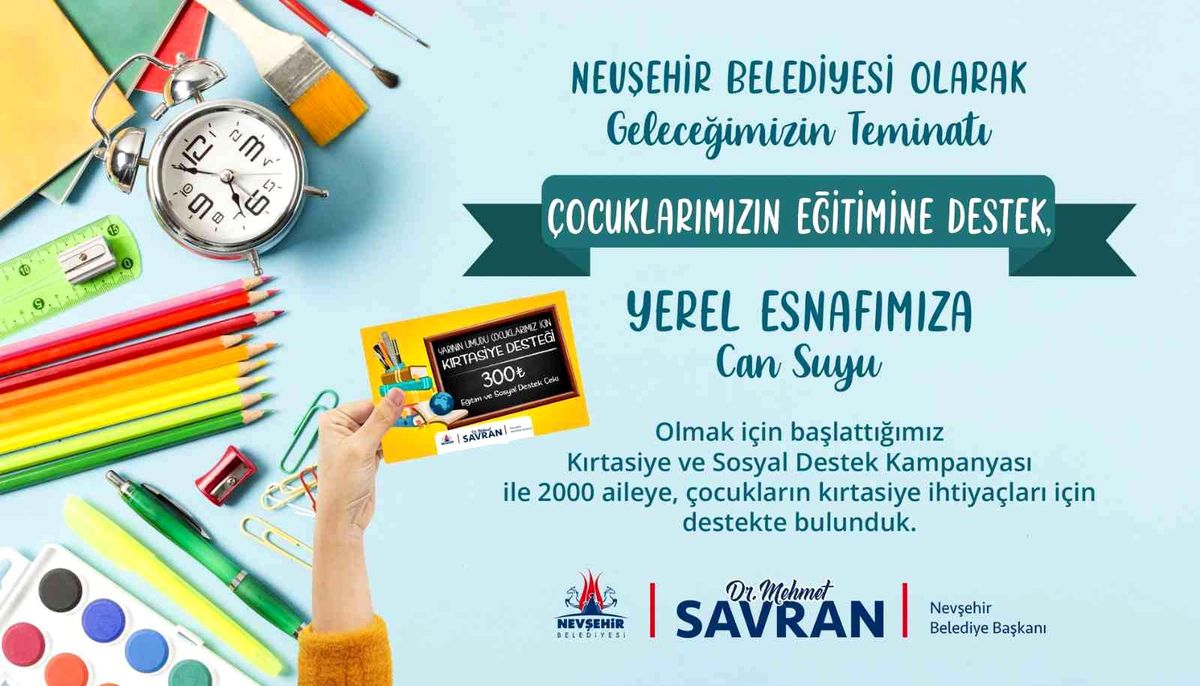 Nevşehir Belediyesinden 2 bin aileye kırtasiye desteği