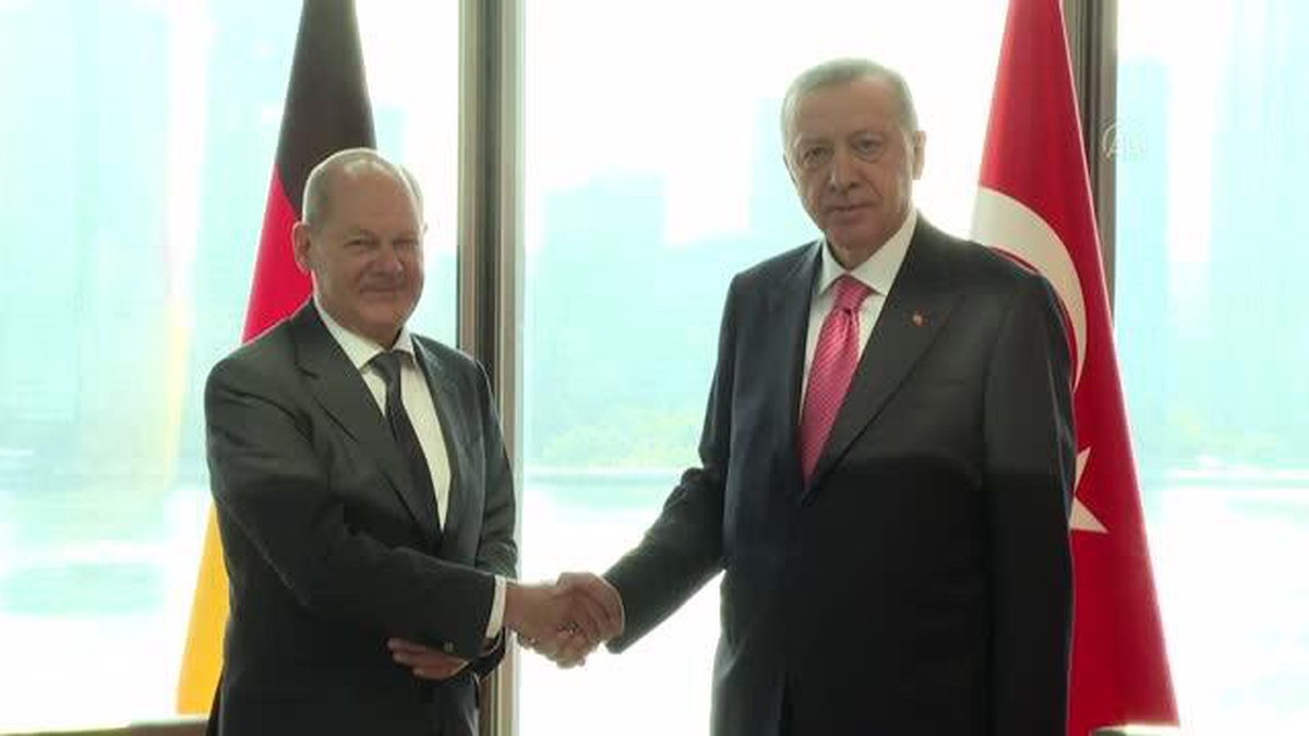 Cumhurbaşkanı Erdoğan Almanya Başbakanı Scholz\'u kabul etti