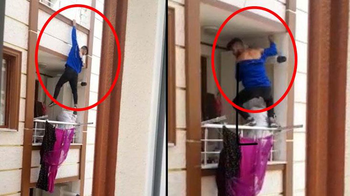 Takıntılı olduğu kadının evine giren şahıs yakalanmamak için balkondan kaçtı