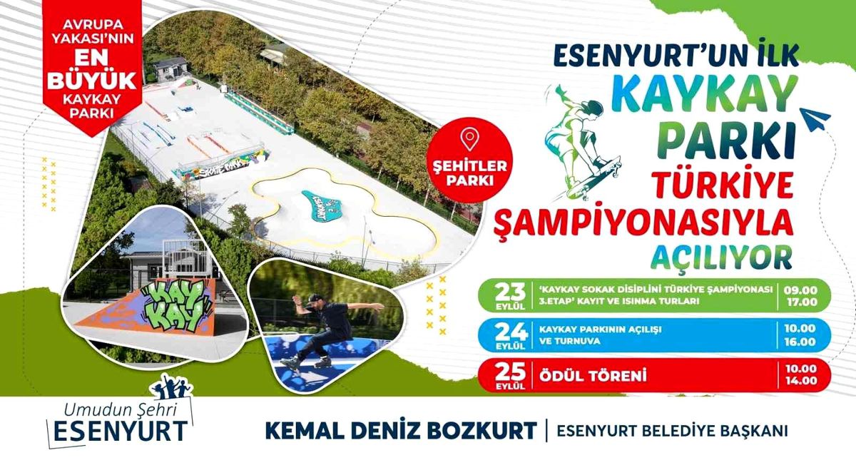 Esenyurt Belediyesi, Avrupa Yakası'nın En Büyük Kaykay Parkını 24 Eylül'de Açıyor