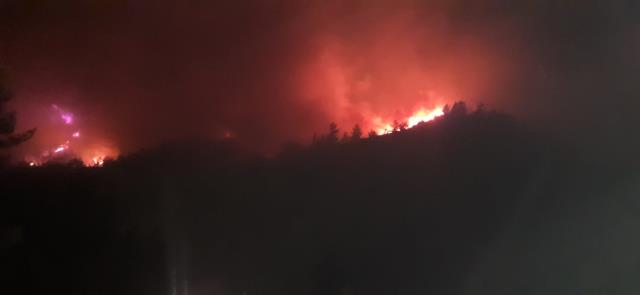 Muğla gündem haberi... Marmaris'teki orman yangınına müdahale karadan devam ediyor