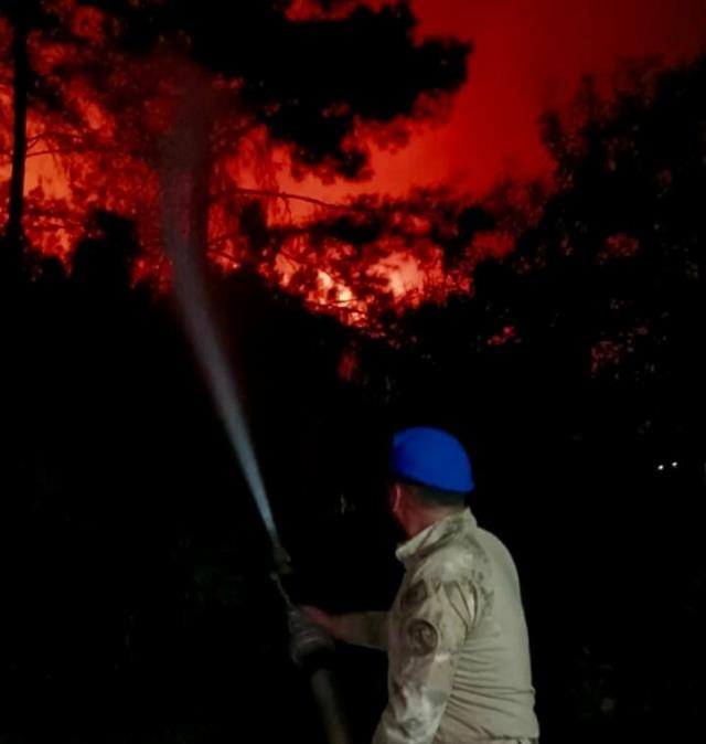 Muğla gündem haberi... Marmaris'teki orman yangınına müdahale karadan devam ediyor