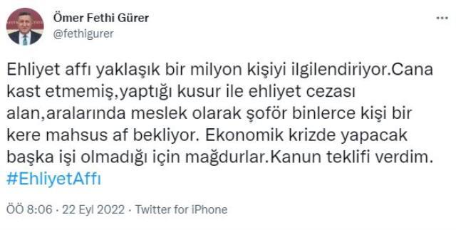 Yüzbinlerce mağduru ilgilendiren ehliyet affı için CHP'li vekil düğmeye bastı: ''Kanun teklifi verdim''