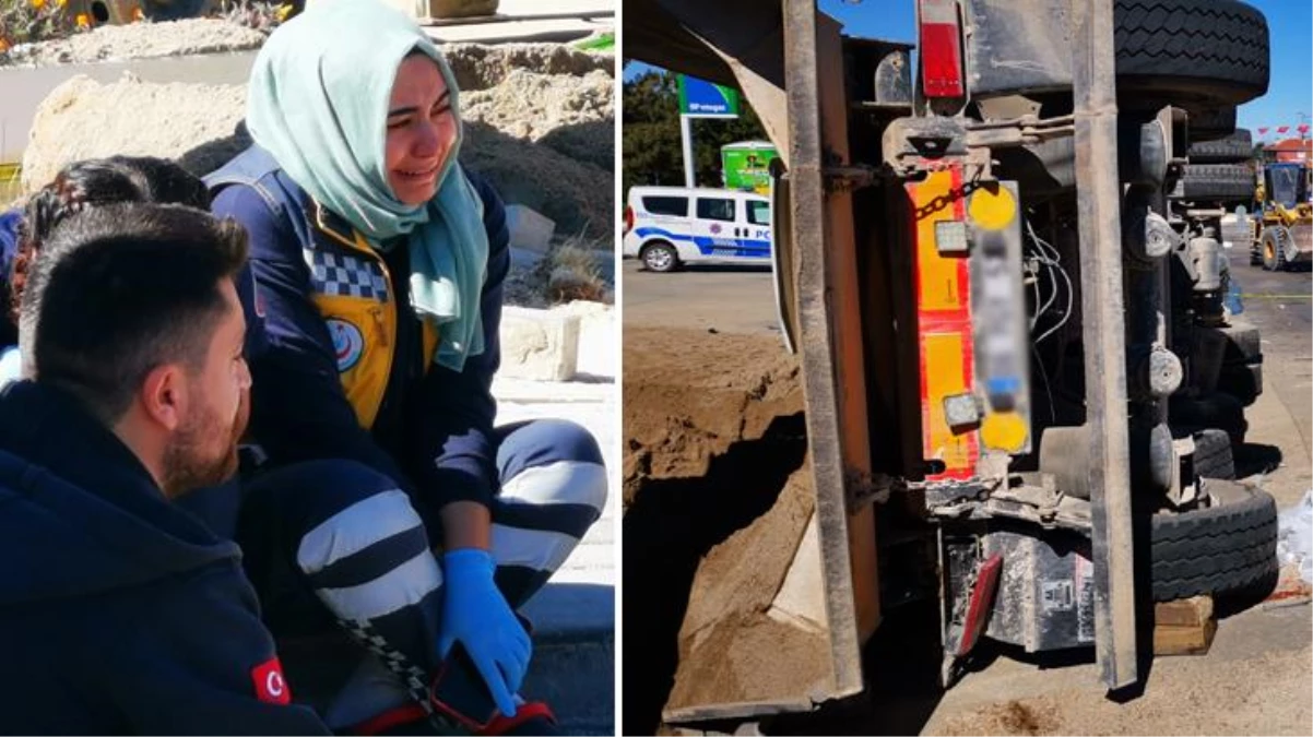 Ankara\'da acil tıp teknikeri, devrilen kamyonun altında kalarak acı şekilde can verdi