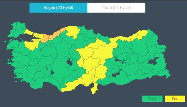 Meteoroloji'den 23 ile turuncu ve sarı uyarı! Sel ve su baskınları yaşanabilir Meteoroloji'den 23 ile turuncu ve sarı uyarı! Sel ve su baskınları yaşanabilir