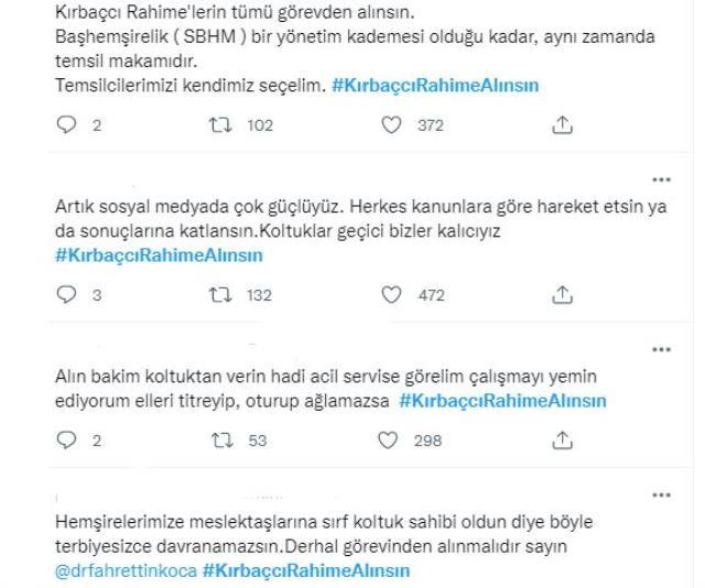 Sağlık çalışanından meslektaşına akılalmaz sözler: Çalıştırın, kırbaçlayın