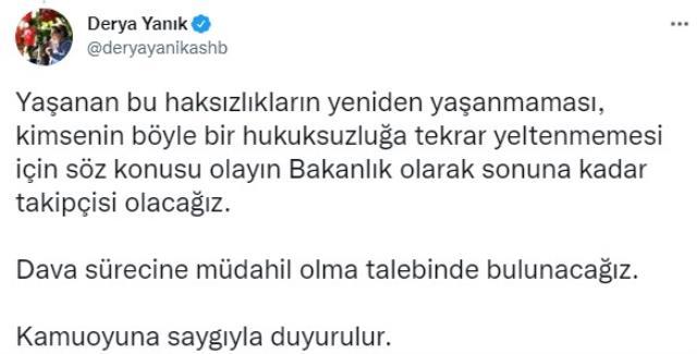 Bakan Yanık'tan, başörtüsü nedeniyle staja kabul edilmeyen öğrenci için açıklama Bakan Yanık'tan, başörtüsü nedeniyle staja kabul edilmeyen öğrenci için açıklama