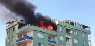 Bursa haberleri | Bursa'da, 6 katlı binanın çatı katında yangın