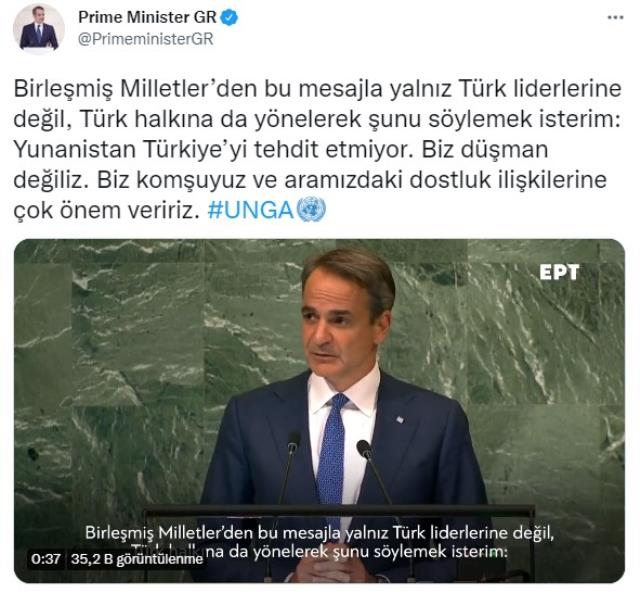 Miçotakis Türkçe paylaşımla Türk halkına seslendi: Biz düşman değiliz, komşuyuz