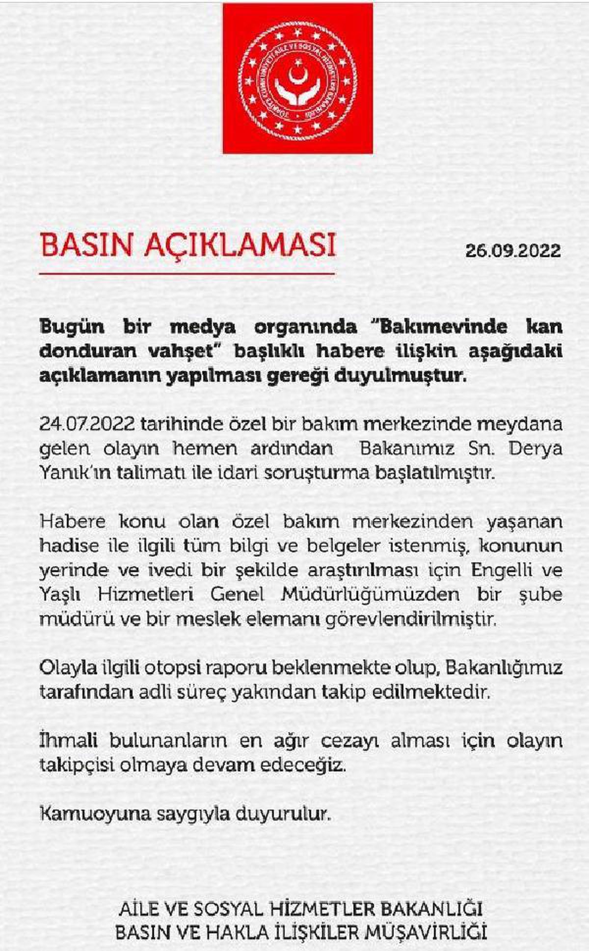 Büyükçekmece\'de bakımevinde dayak sonrası ölüm iddiasıyla ilgili soruşturma başlatıldı