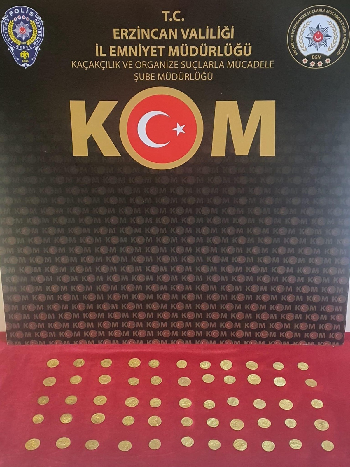 Erzincan\'da 55 altın sikke ele geçirildi