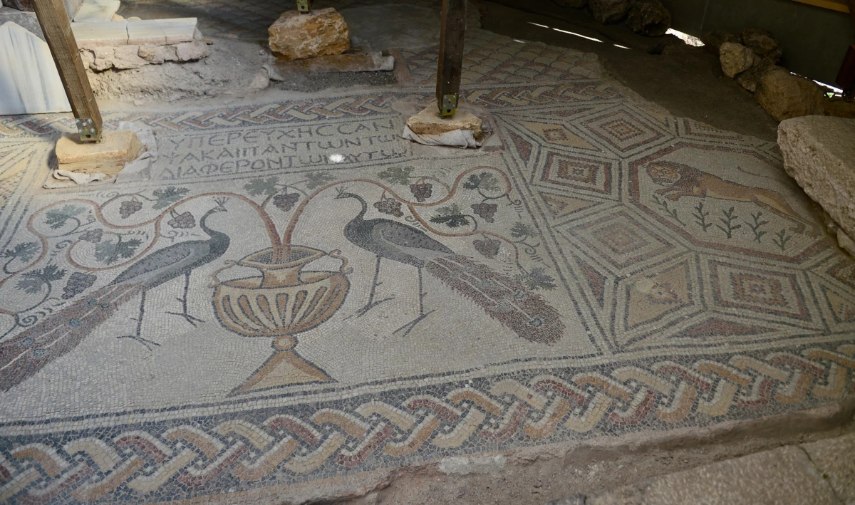 Hadrianaupolis\'te üzerinde çeşitli figürlerin bulunduğu yeni mozaikler ortaya çıkarıldı