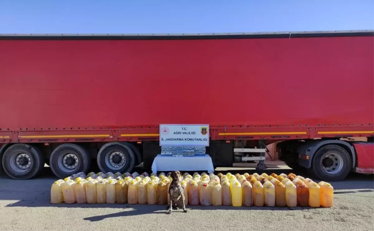 Ağrı\'da durdurulan tırda gümrük kaçağı akaryakıt ve sigara ele geçirildi