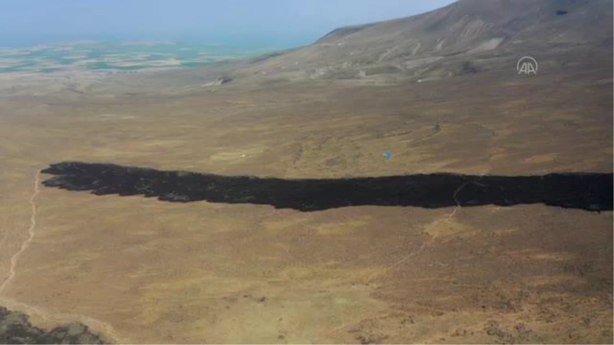 Nemrut Jeoparkı\'ndaki lav kalıntıları dronla görüntülendi