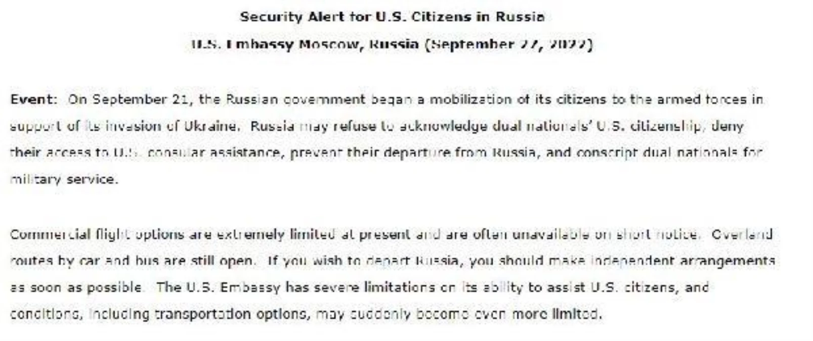 ABD\'den Rusya\'daki çifte vatandaşlara uyarı