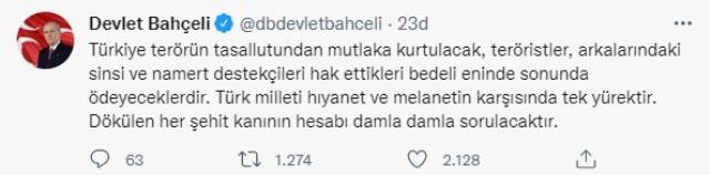 MHP lideri Bahçeli, Mersin'deki saldırı hakkında: Teröristleri aklamaya çalışan kim varsa kaybedecek MHP lideri Bahçeli, Mersin'deki saldırı hakkında: Teröristleri aklamaya çalışan kim varsa kaybedecek