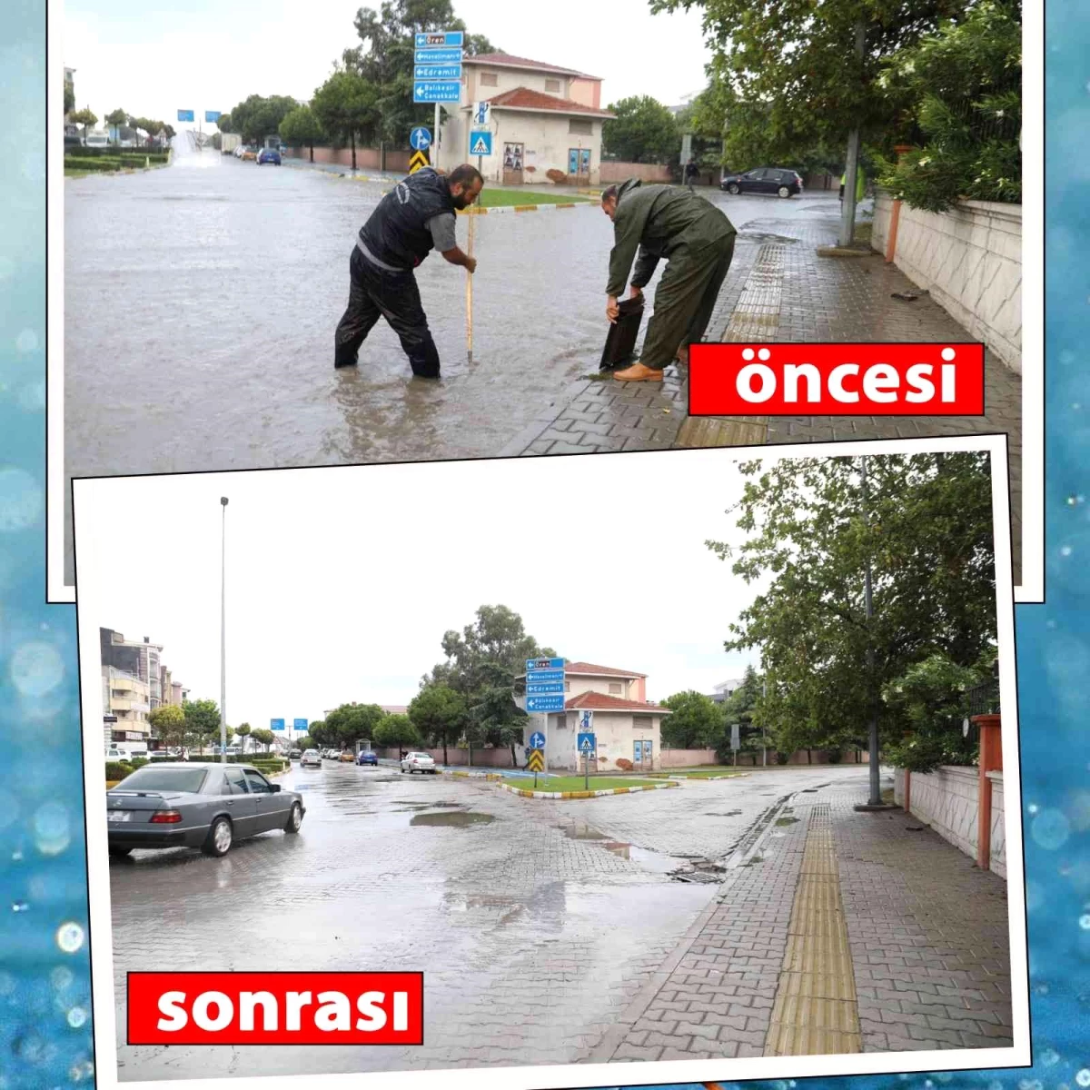 Burhaniye Belediyesi Yağmur Ekibi İş Başında