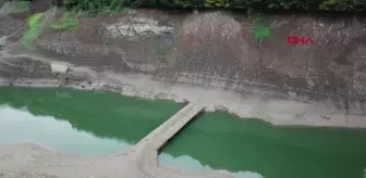 Yuvacık Barajı'nda sular çekildi, eski köprü ortaya çıktı