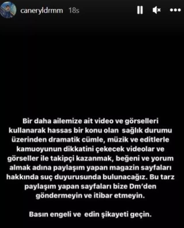 Caner Yıldırım, tedavi gören kızının görüntülerini paylaşan sayfalara ateş püskürdü: Şikayet edeceğiz