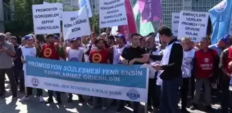 İşçilerin İBB binası önündeki banka promosyonu eyleminde arbede yaşandı
