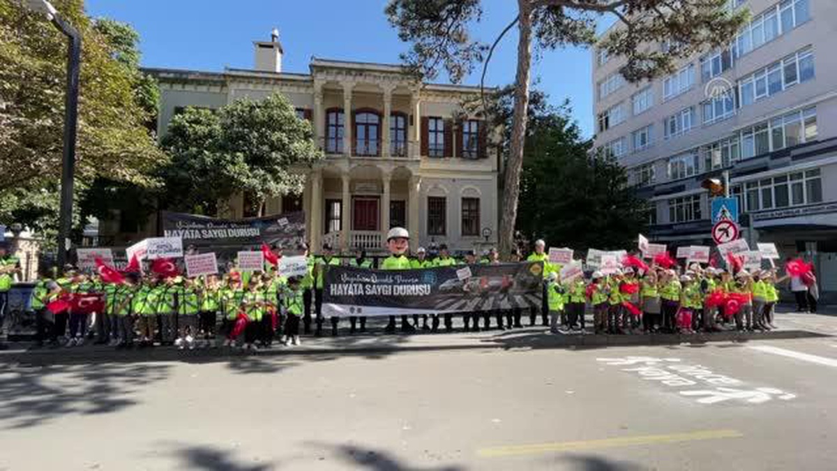 Yaya geçitleri "Hayata saygı duruşu" sloganıyla kırmızıya boyandı