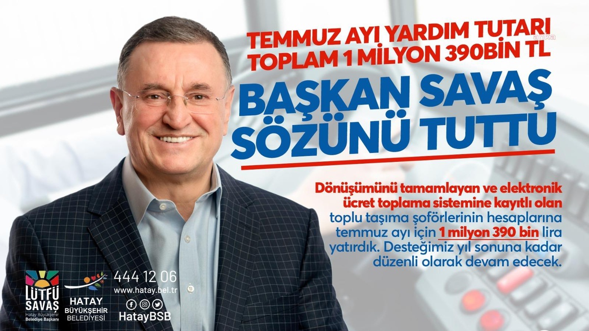 Hatay Büyükşehir\'den, Dönüşümünü Tamamlayan Toplu Taşıma Esnafına Maddi Destek
