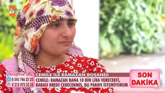 Boşanan Cemile'nin 'Tazminat için kredi çekecekse para istemiyorum' demesi Esra Erol'u ağlattı