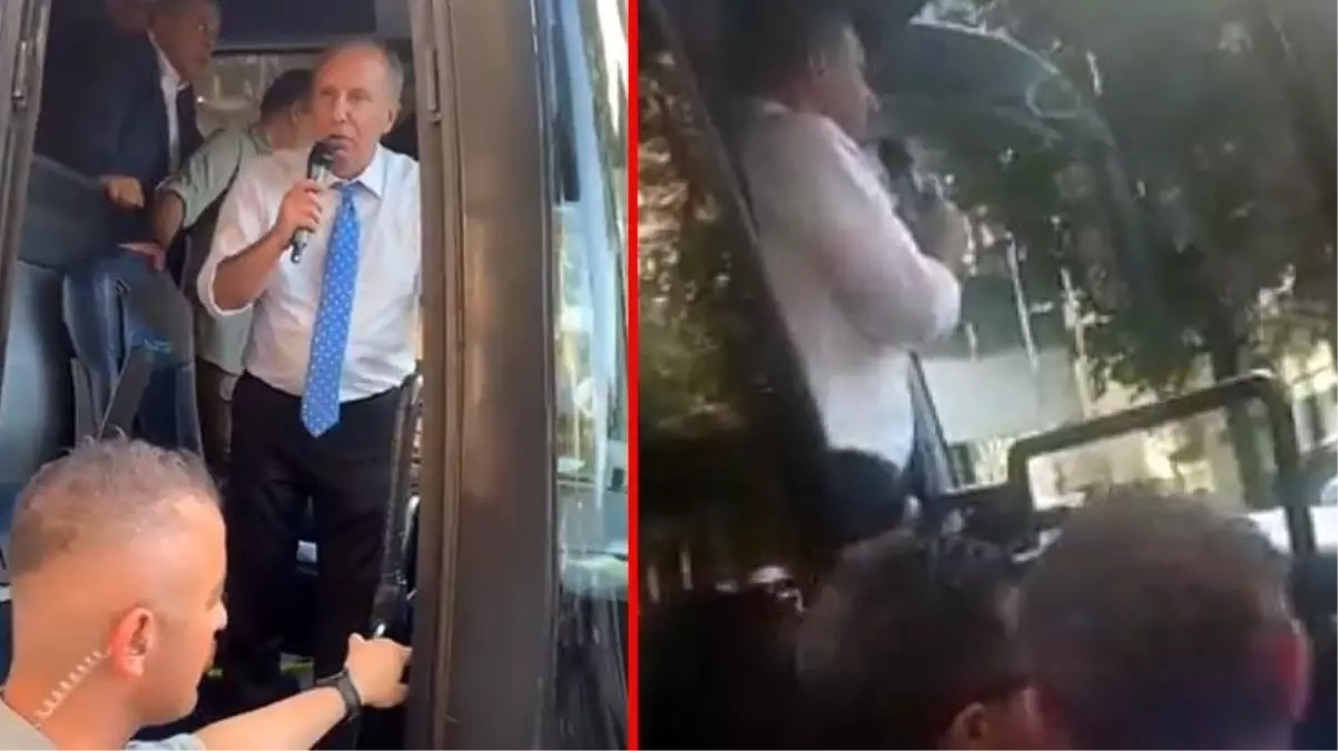 Bağdat Caddesi\'nde parti otobüsüyle gezen Muharrem İnce\'ye polis engeli! İnce, "Evrak vermiyorum, istediğim zaman geçerim" diyerek isyan etti