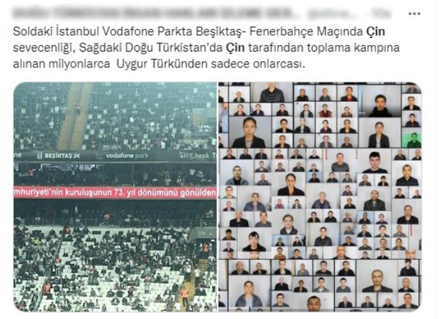 Beşiktaş - Fenerbahçe maçında reklam panolarına yansıtılan Çince yazıya tepki yağıyor Beşiktaş - Fenerbahçe maçında reklam panolarına yansıtılan Çince yazıya tepki yağıyor