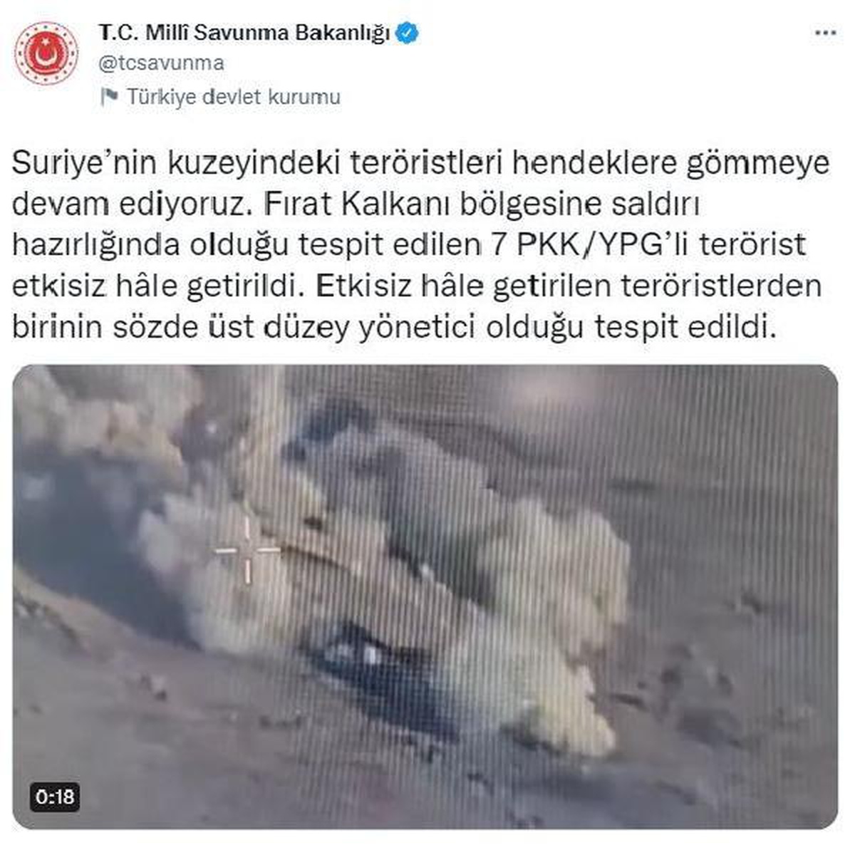 Son dakika haber | MSB: PKK/YPG\'li 7 terörist etkisiz hale getirildi