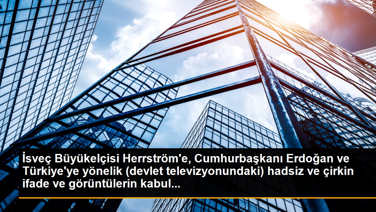 İsveç Büyükelçisi Herrström\'e, Cumhurbaşkanı Erdoğan ve Türkiye\'ye yönelik (devlet televizyonundaki) hadsiz ve çirkin ifade ve görüntülerin kabul...