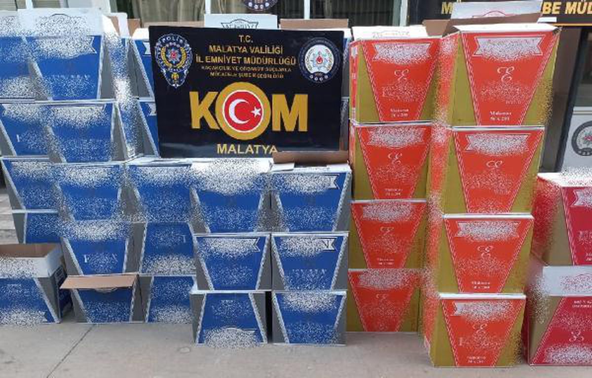 Malatya haberi... Malatya\'da 4 milyon 455 bin kaçak makaron ele geçirildi