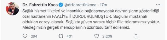 Son Dakika: İstanbul'da yatalak hastaya kötü muamele gerçekleştirilen hastane kapatıldı Son Dakika: İstanbul'da yatalak hastaya kötü muamele gerçekleştirilen hastane kapatıldı