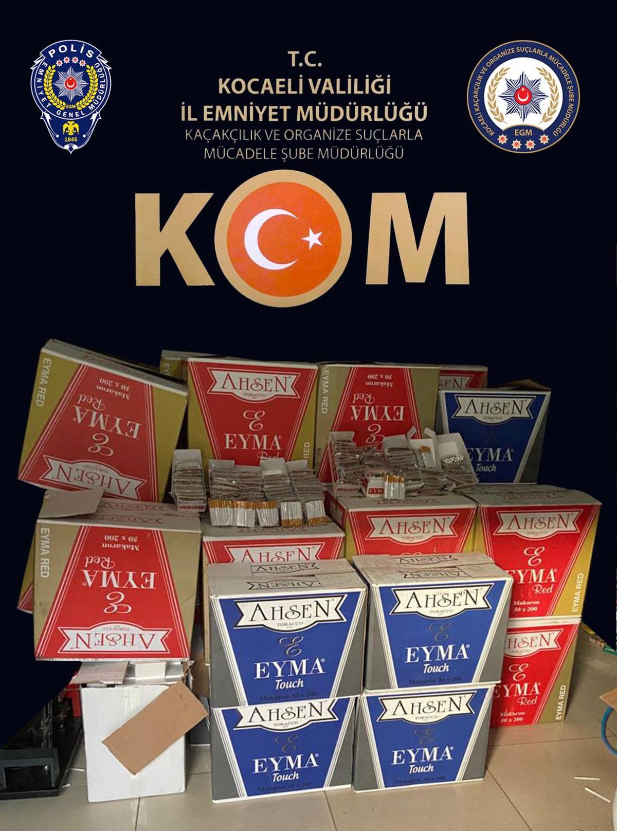 Kocaeli haberi | Kocaeli\'de 434 bin 340 makaron ele geçirildi