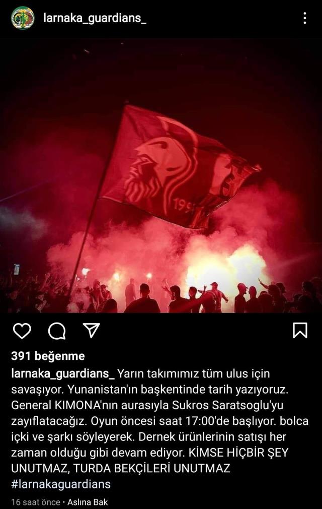 Provokasyonun böylesi!! AEK Larnaca taraftarı Fenerbahçe maçı öncesi haddini aştı