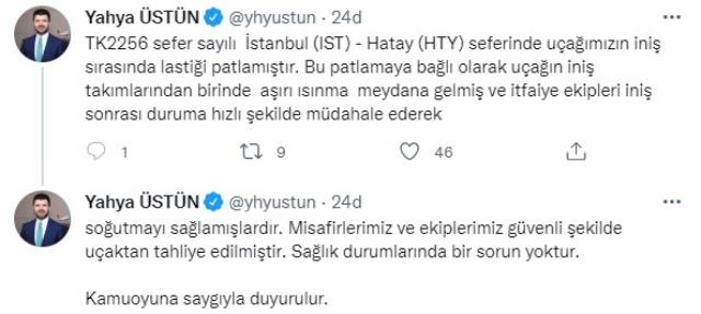 Son dakika! İstanbul-Hatay seferini yapan THY uçağının iniş sırasında lastiği patladı, yolcular güvenli şekilde tahliye edildi