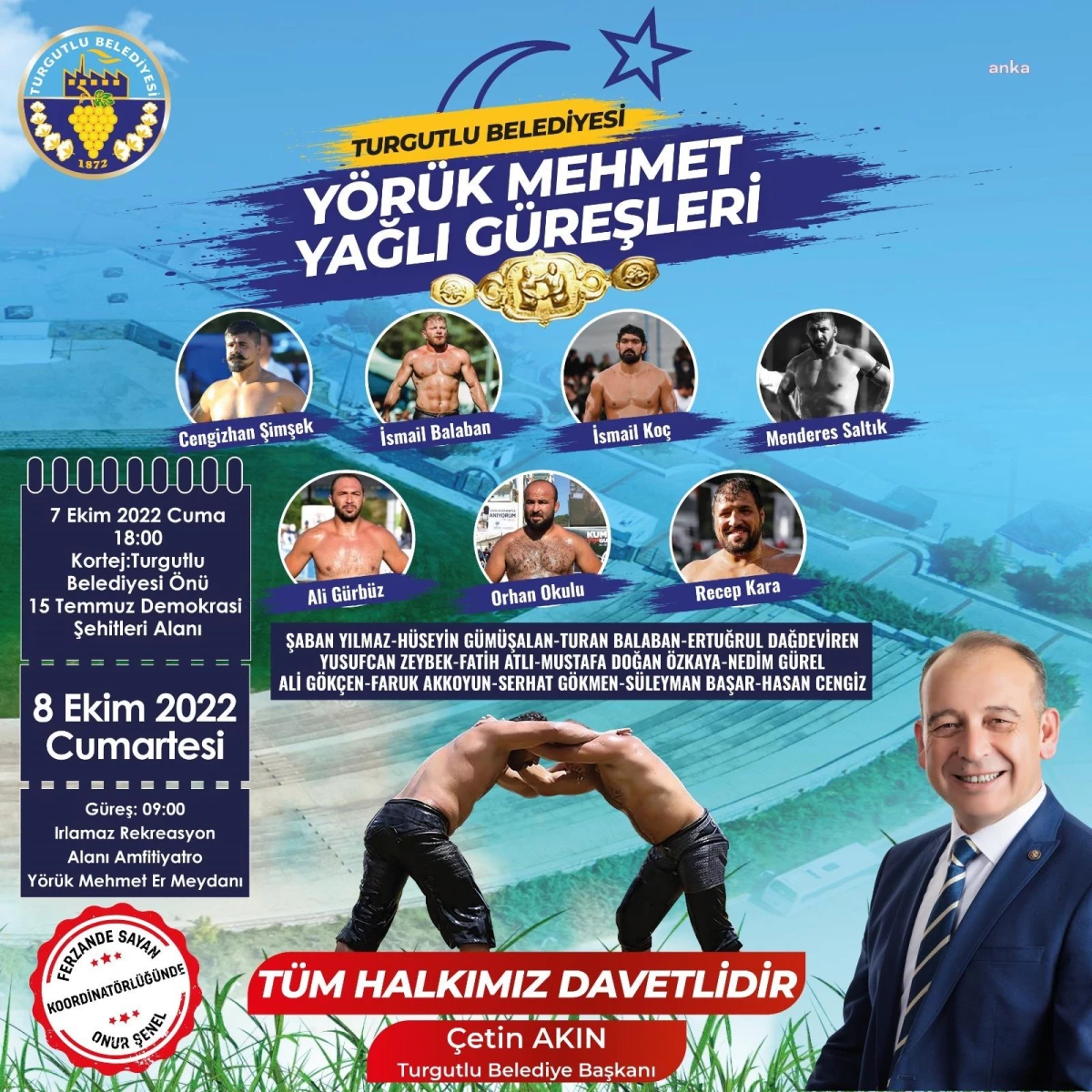 Manisa yerel haberi... Turgutlu Belediyesi Yörük Mehmet Yağlı Güreşleri Başlıyor