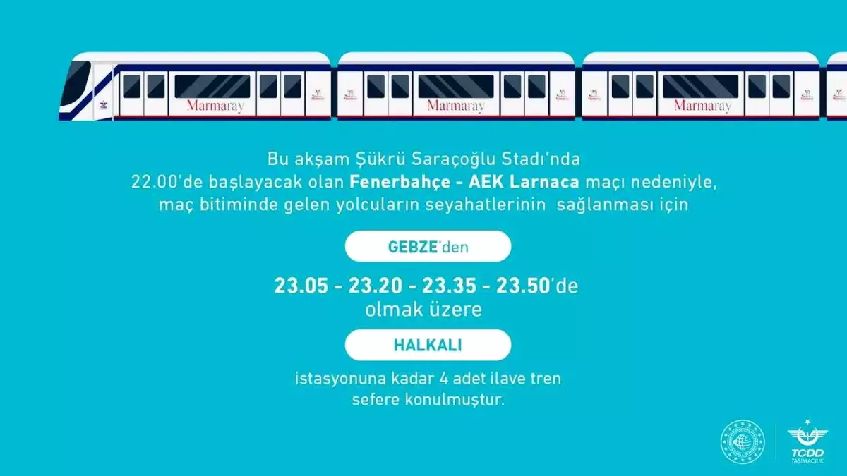 UEFA Avrupa maçı için Marmaray\'dan ek sefer