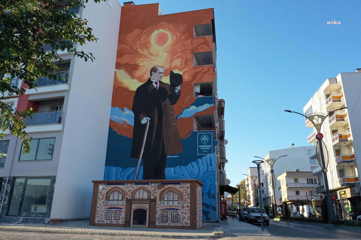 Aydın yerel haberleri | Germencik Belediyesi\'nden Dev Atatürk Resmi