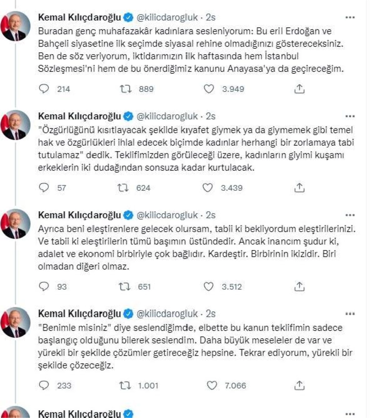 Kılıçdaroğlu\'ndan \'başörtüsü yasa teklifi\' açıklaması