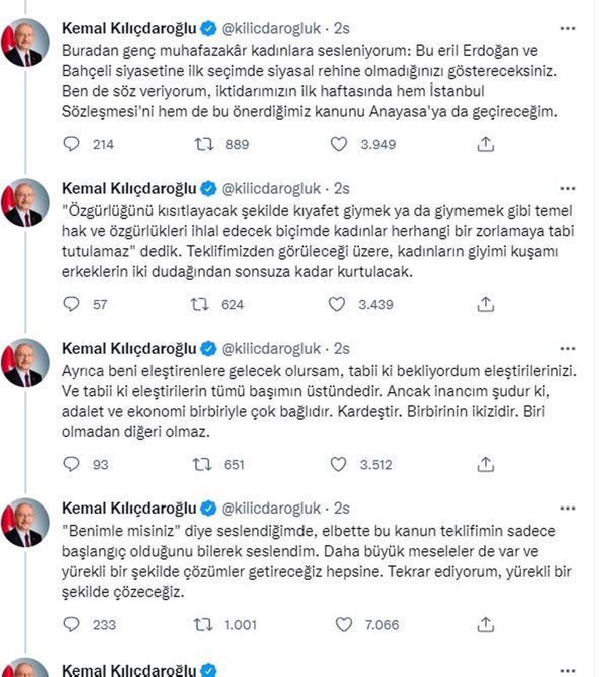 Kılıçdaroğlu\'ndan \'başörtüsü yasa teklifi\' açıklaması