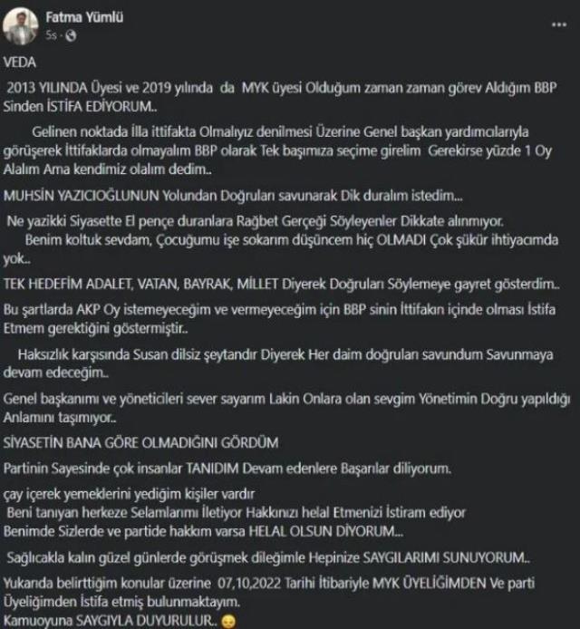 Cumhur İttifakı cephesinde bomba gelişme! BBP'li üst düzey isim 'AK Parti'ye oy isteyemem' diyerek istifa etti